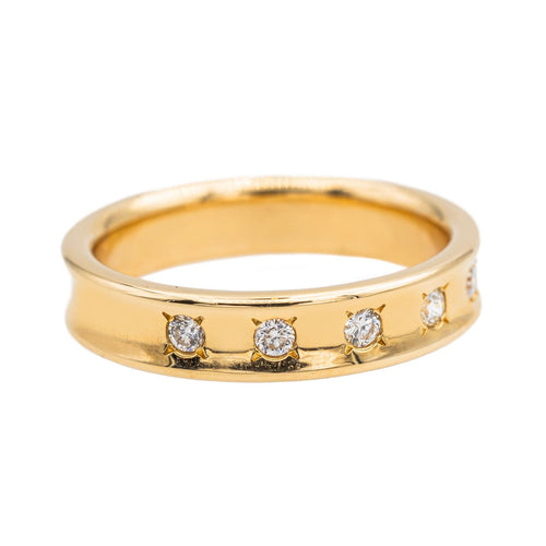 Bague 54 Bague Demi-alliance Or jaune Diamant 58 Facettes 3261222CN