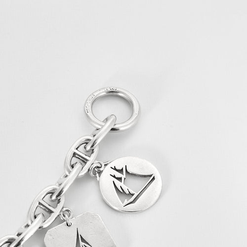 Bracelet HERMES - Rare Bracelet Chaîne d'encre argent 58 Facettes