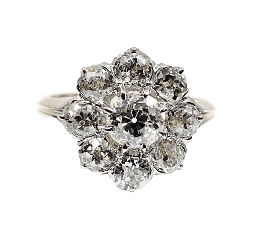 Bague 52 Bague marguerite or blanc, or rose et diamants 58 Facettes AB658