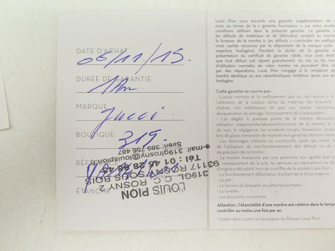 Montre montre GUCCI diamantissima 32 mm ya141401 quartz acier & cuir + boite 58 Facettes 264899