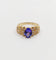 Bague 52 Bague jonc vintage en or 18k tanzanite 1,10 ct et diamants 58 Facettes B01020