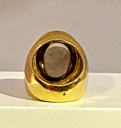 Bague 51 Bague en or jaune topaze cabochon 58 Facettes AB340