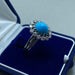 Bague 57 Bague or blanc turquoise diamants 58 Facettes