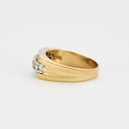 Bague 60 Bague en or jaune et or gris sertis de diamants 58 Facettes 240124