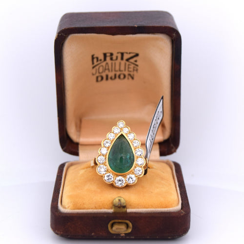 Bague Bague en or jaune avec émeraude 58 Facettes