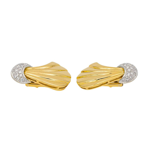 Boucles d'oreilles Boucles d'oreilles Clips Or jaune, Or blanc Diamant 58 Facettes 4377111RV