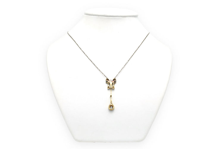 Collier Collier Art Déco or jaune et argent diamants 58 Facettes 22729