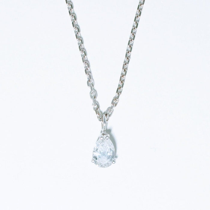 Collier Collier solitaire or blanc et diamant poire 0.60 ct 58 Facettes 240 570