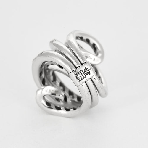 Bague 53 DE GRISOGONO - Bague coktail en or blanc pavée de diamants blancs 58 Facettes