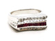 Bague 54 Bague Tank Or blanc Rubis, Diamant 58 Facettes 1888306CN