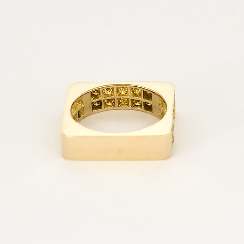 Bague 59 Bague design or jaune et diamants jaunes 58 Facettes
