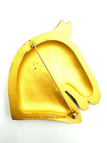 Broche HERMES - Broche vintage plaquée or 58 Facettes