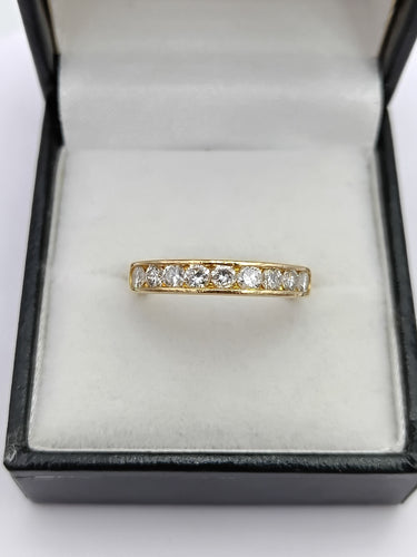 Bague 53 Bague demi-alliance en or 18k sertie rail et diamants 58 Facettes