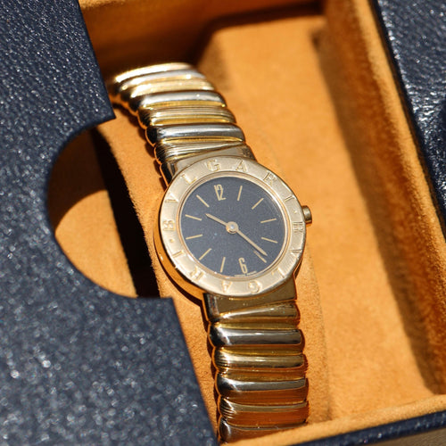 Montre Montre Bulgari BB23 2T en or 18 carats deux tons – Quartz – 88,50 g – Vers 2000 – Bracelet rigide ouvert 58 Facettes