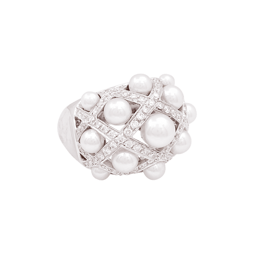 Bague 52 Bague CHANEL, "Baroque", or blanc, diamants. 58 Facettes 34525