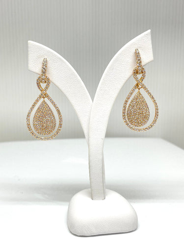 Boucles d'oreilles Boucles d’oreilles "Edouard Nahum" 2 en 1 en or rose 18 carats et diamants 58 Facettes