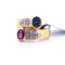 Bague 53 Bague en or jaune avec saphir et rubis 58 Facettes
