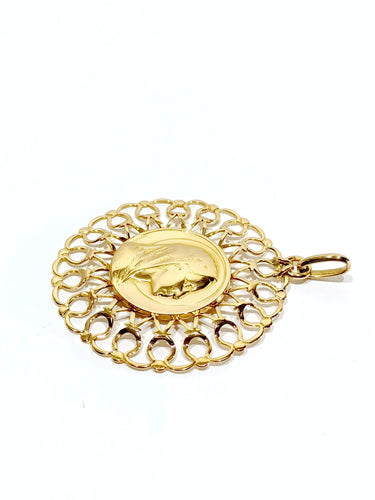 Pendentif Médaille de la Vierge en or 58 Facettes