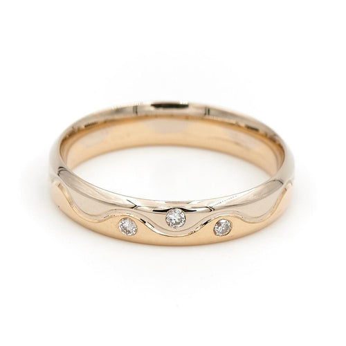 Bague 54 Bague Alliance Or jaune, Or blanc Diamant 58 Facettes 1719172CN