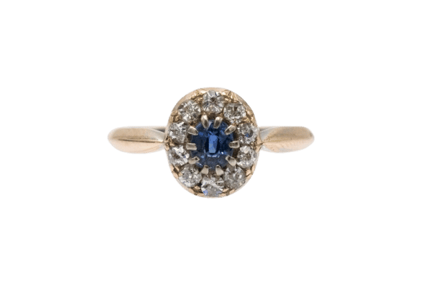 Bague 52 Bague en or jaune, saphir et diamants, milieu du XXe siècle 58 Facettes 11228