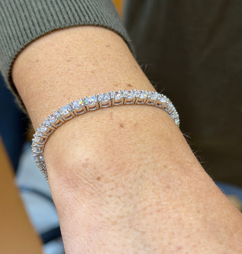 Bracelet Bracelet tennis or blanc et diamants 58 Facettes