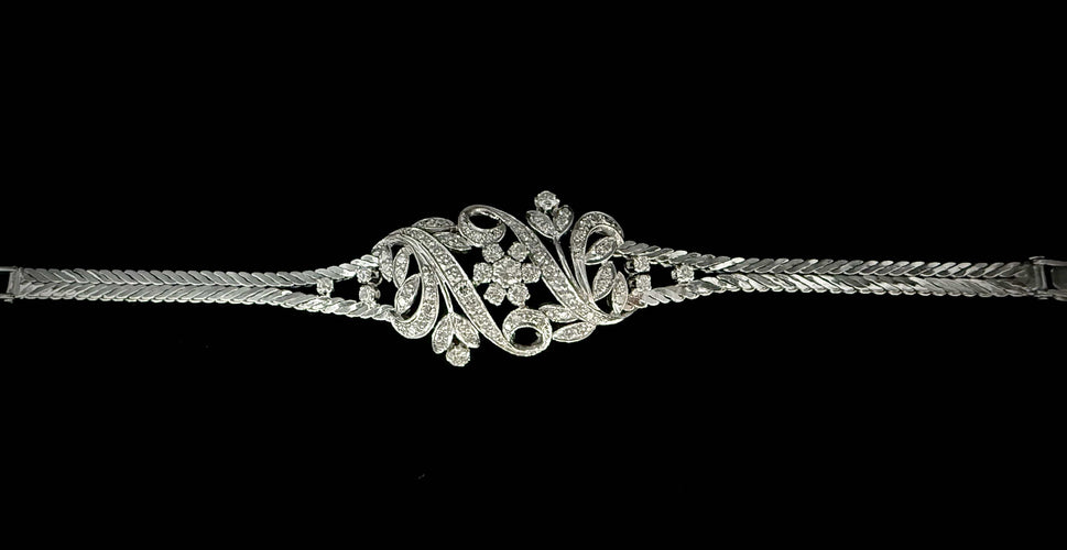 Náramek Náramek z bílého zlata osazený 4 karáty zářivých diamantů 58 Facettes