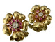 Boucles d'oreilles Paire de boucles ancienne or jaune serties de diamants et rubis 58 Facettes