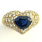 Bague 53 KUTCHINSKY bague or jaune saphir taille cœur de 2,49 carats 58 Facettes 248274