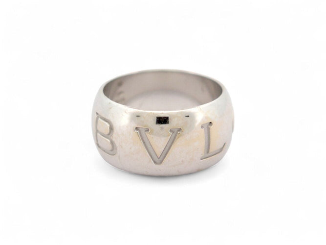 Bague 54 bague BULGARI monologo en or blanc 18k 12.7gr t54  750 58 Facettes 270147