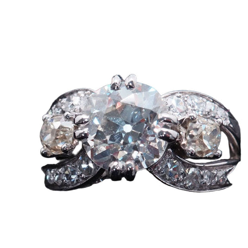 Bague Solitaire en platine, diamant 1.9 ct époque 1930 58 Facettes 4438