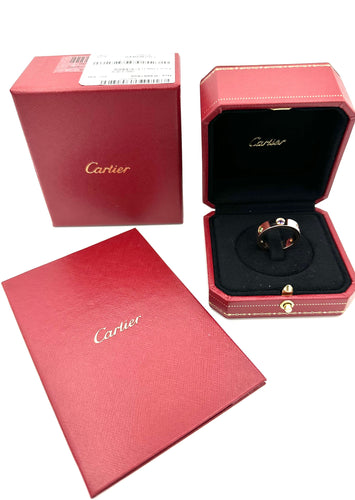 Bague 56 CARTIER. Collection "LOVE", bague or rose 18K et saphirs (full set) 58 Facettes