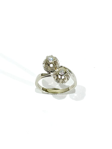 Bague 52 Bague « toi et moi » or blanc et diamants 58 Facettes