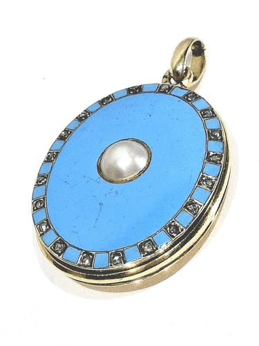 Pendentif Pendentif Photo en or jaune et émail 58 Facettes