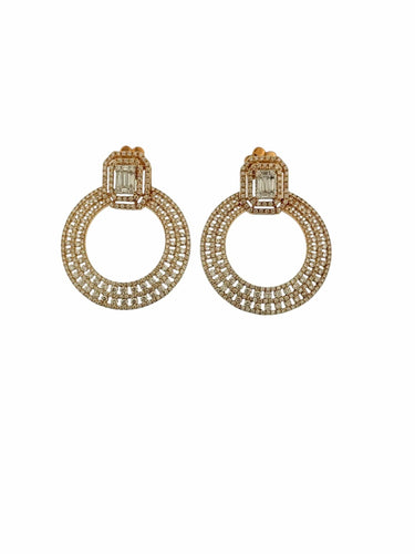 Boucles d'oreilles Boucles d'oreilles italiennes or rose, diamants 58 Facettes