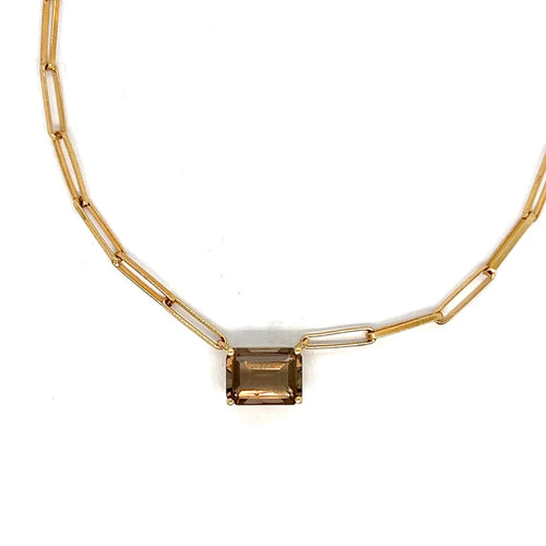 Collier Collier en Or Jaune et Quartz Fumé 58 Facettes