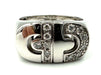 Bague BVLGARI. Collection "Parentesi", bague or blanc 18K et diamants 58 Facettes