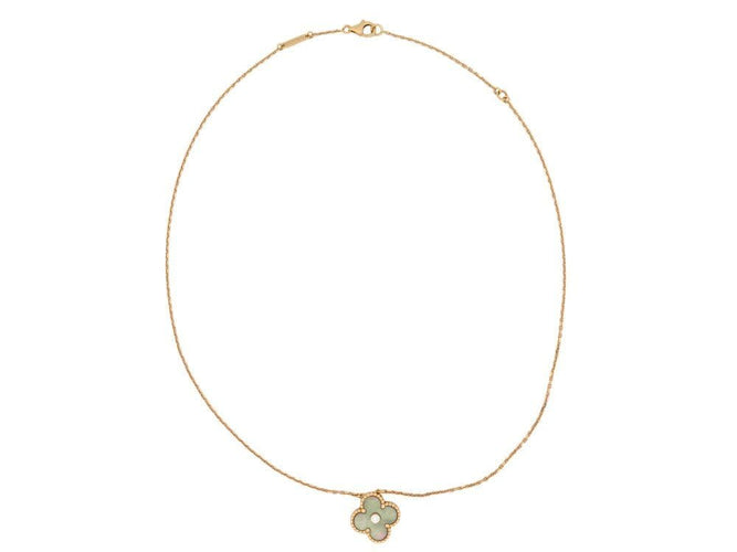 Collier collier van cleef & arples vintage alhambra nacre verte or rose 18k ed lim 58 Facettes 267151