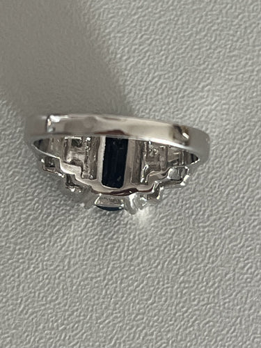 Bague 51 Bague Or Gris Saphir Certifié Diamants 58 Facettes LOT 6396