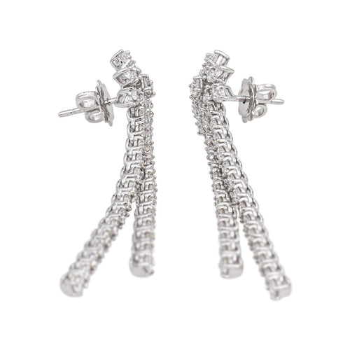 Boucles d'oreilles Boucles d'oreilles Pendantes Or blanc Diamant 58 Facettes 4901430CN
