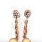 Boucles d'oreilles Boucles d'oreilles en or rose avec perles d'or et diamants 58 Facettes