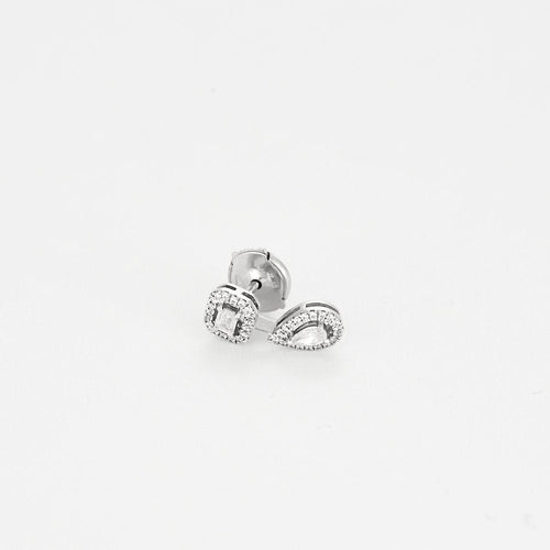 Boucles d'oreilles MESSIKA - MY TWIN 1+2 - Boucles d'oreilles asymétriques en or blanc et diamants 58 Facettes 58FC11