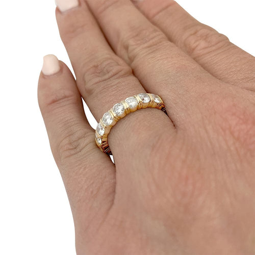Bague 53 Alliance or jaune et diamants. 58 Facettes 31112
