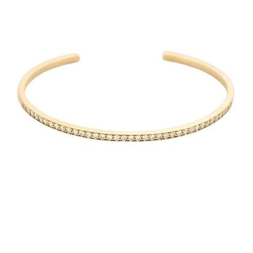 Bracelet Bracelet jonc ouvert en or jaune et diamants 58 Facettes CAN1352X4