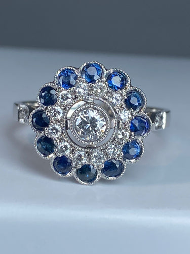 Bague 57 Bague diamants, saphir 58 Facettes AB45