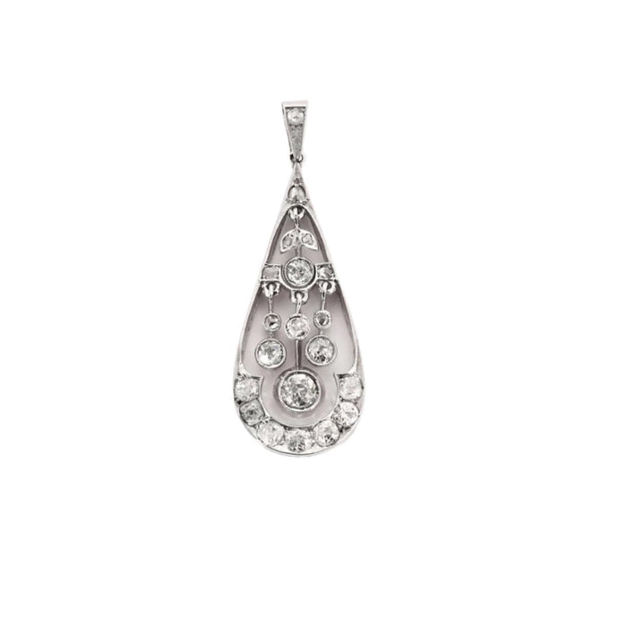 Pendentif Pendentif ancien or blanc diamants 58 Facettes