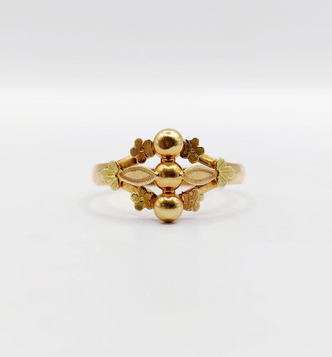 Bague 57 Bague victorienne ciselée or rose et or jaune (circa 1880) 58 Facettes A05338