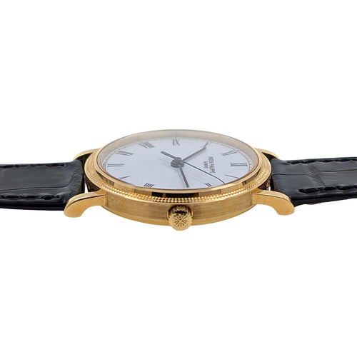 Montre Patek Philippe - Montre Calatrava Date 3802 FULL SET Automatic Gold Caliber 315 Geneva Seal Clous de Paris 3802/200J-001 + Box + Papers 58 Facettes