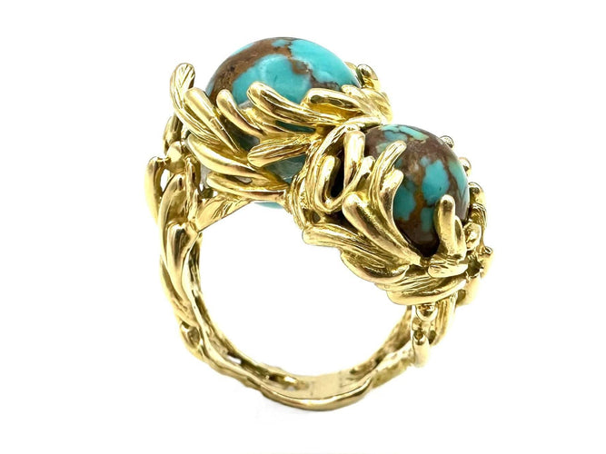 GILBERT ALBERT. Kollektion „Multi-billes“, Ring Toi & Moi 18K Gelbgold 