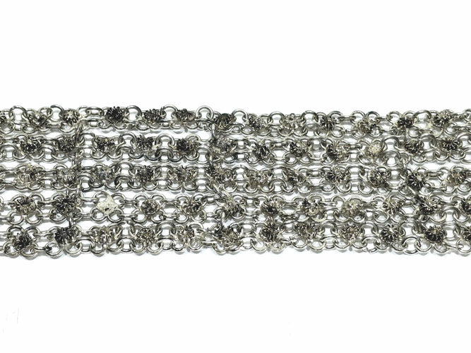 Bracelet Bracelet manchette en argent égyptien à cinq rangs de maillons 58 Facettes