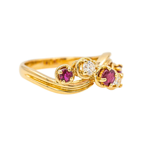 Bague 51.5 Bague Or jaune Rubis, Diamant 58 Facettes 3954560RV